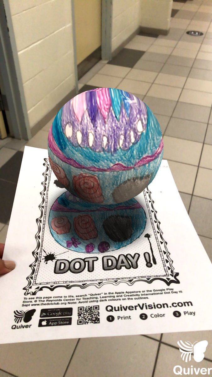 MmeChinFSL's tweet photo. Today we learned about the value of perseverance through Vashti and her struggles when we read #thedot. We made our own dots using the #Quiverapp. Everyone had so much fun learning how to name their colors, and #yrdsb @MJPSyrdsb #learningthroughthearts #InternationaDotDay https://t.co/qgUJLt9Qai