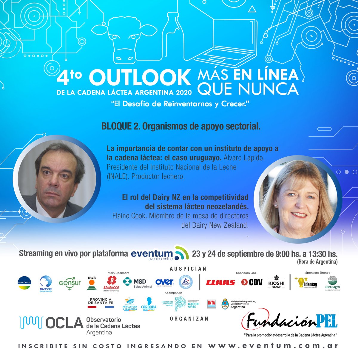 fun_pel's tweet photo. ¡4° Outlook de la Cadena Láctea Argentina! 🥛🐮
El evento que convoca a todo el #SectorLechero con el desafío de reinventarse y crecer.

🗓️23 y 24 de septiembre
🕘De 9 a 13.30

Inscripción sin costo en https://t.co/up5F1tWxwz

✅Compartimos info sobre temas y expositores👇🏼 https://t.co/jxZESpiscl