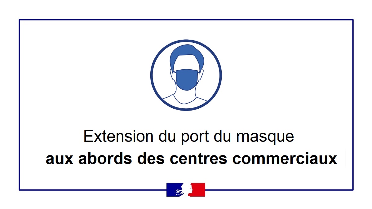 Prefet60's tweet photo. #covid19 | Le port du masque est désormais obligatoire dans un périmètre de 50 mètres autour des entrées et sorties des centres commerciaux. 

Retrouvez l'arrêté préfectoral sur notre site internet → https://t.co/379NIG8Pbt https://t.co/jnk2HsPTjq