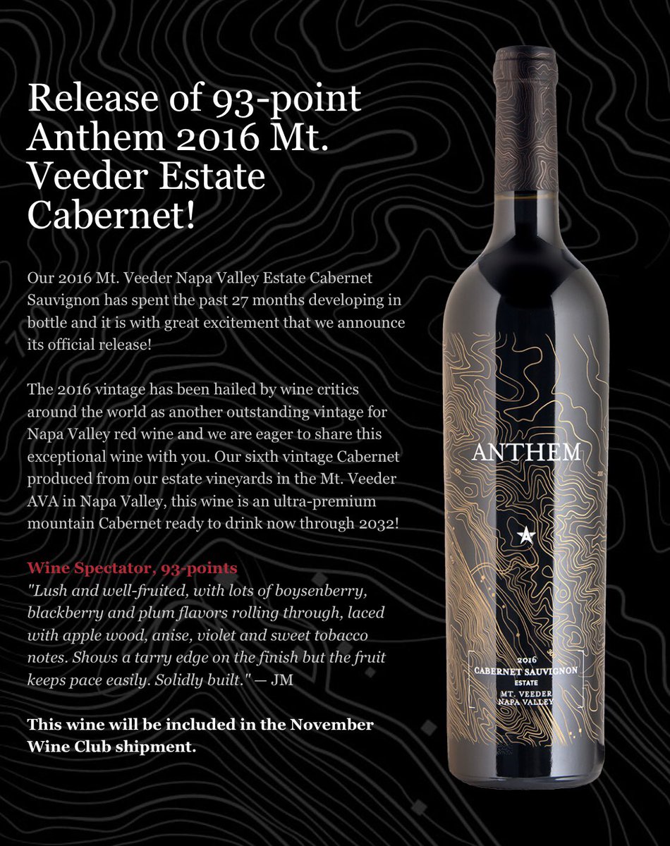 After spending the past 27 months developing in bottle, it’s with great excitement that we announce the official release of our 93pt 2016 Mt. Veeder Estate Cabernet! Order yours via 🔗 in bio &amp; enter promo code MVCAB16 in the coupon box at checkout for included shipping!