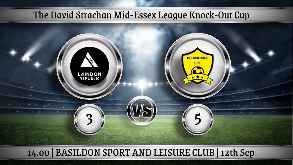 ⚽️⚽️ RESULT ⚽️⚽️

@Laindonrepublic 3 - 5 <a href="/IslandersFC/">Islanders F.C.</a> 

A big response from the lads after last week, 3 sloppy goals conceded but put away the majority of our chances 👏🏼

Goalscorers:
<a href="/ReeceStone1993/">Reece stone</a> ⚽️
<a href="/RossiCasson8/">Ross Casson</a> ⚽️
Mark Argent ⚽️⚽️
Tony Tuite ⚽️