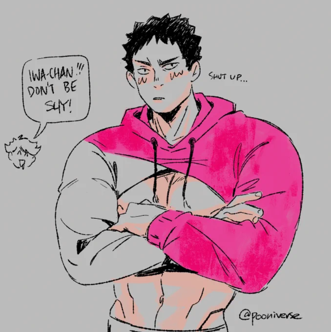 you can have a little open tiddy iwachan as a snacc ✨

hightlighter pink ;p also i wanted to draw this hoodie for some time now hahah

#Haikyuu  #ハイキュー 