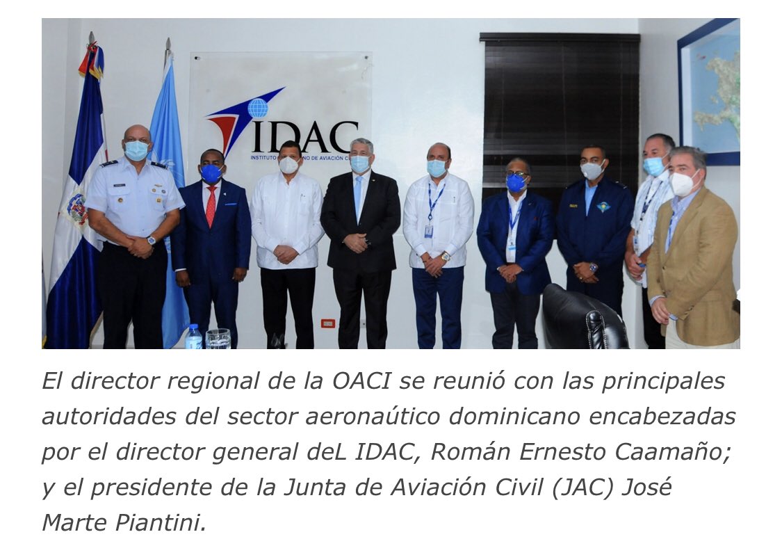 CIAArd's tweet photo. Nuestro Director, el General De Brigada Piloto Enmanuel Souffront Tamayo FARD, participó junto a todas las autoridades del sector aeronáutico a un encuentro con el Director Regional OACI- NAAC Sr. Melvin Cintron. https://t.co/q4MGoogW0G