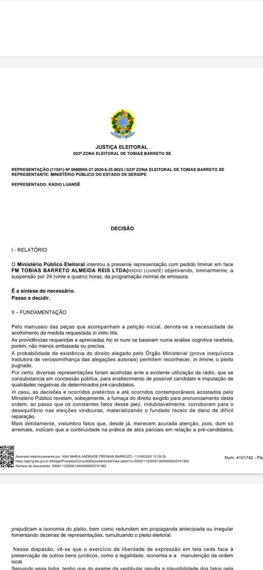JailtonSantana_'s tweet photo. Emissora de rádio é punida pela Justiça Eleitoral e fica fora do ar durante 24h
A rádio Luandê FM de Tobias Barreto teria infringido a legislação eleitoral durante sua programação jornalística https://t.co/jgeyfAsUfU