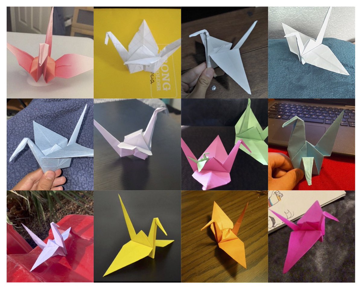 fields_EHS_art's tweet photo. Last Friday we made paper cranes which represent a symbol of hope both for the world and for 9/11.  Each student made one, totaling about 200 Paper Cranes! 🕊🌞 https://t.co/D2ePjQZamA  #TeamSISD @SISD_FineArts https://t.co/jE78BpZyZJ