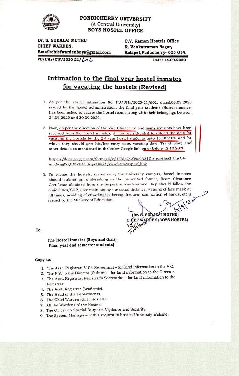 GurmeetSinghVC's tweet photo. Extension Notice for final year students . Students are requested to inform authorities so crowding can be avoided . Thankyou https://t.co/8I9BU3QP5q