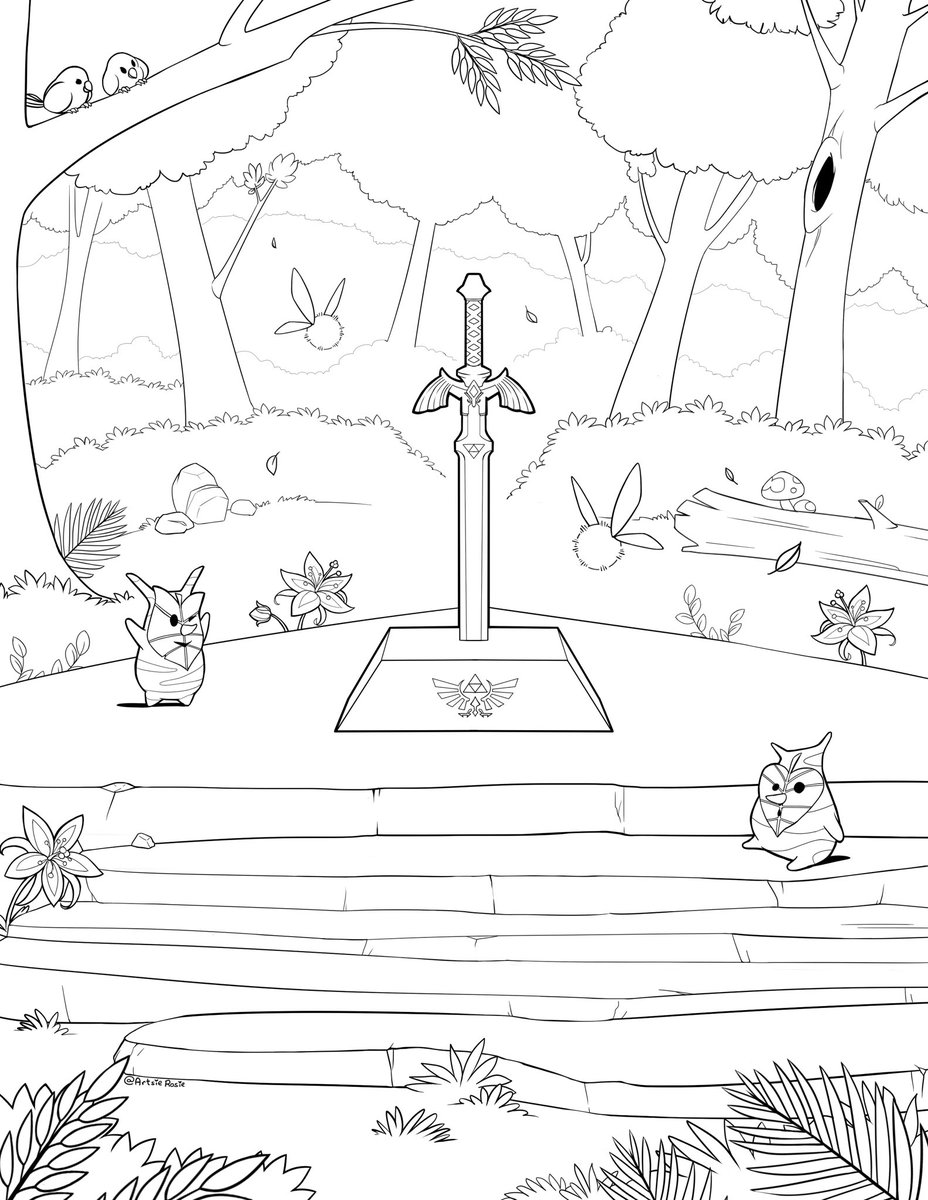 Today is #NationalColoringDay and we have two Zelda themed coloring pages  for you to enjoy! (dropbox links in replies!), image size:928x1200