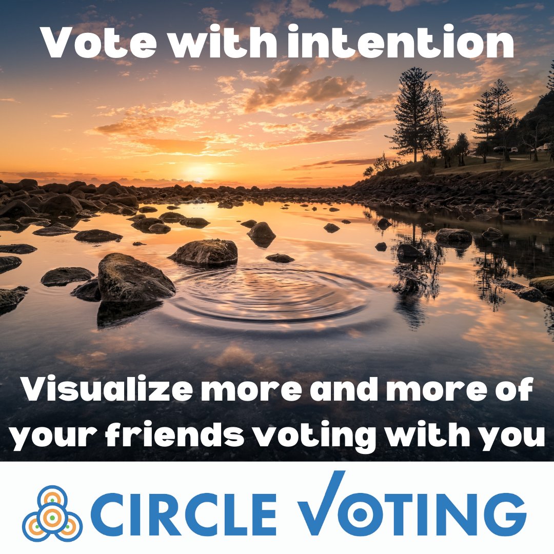 CircleVoting's tweet photo. A vote with #intention is a #vote that carries magic into the world. We need extra magic! Visualize more and more of your friends voting for you, WITH you, for a better future?
Visit our website for more info! 
#circlevoting #votewithintention #vote2020 #VoteWithHeart . #vote. https://t.co/IG8psEa9GQ