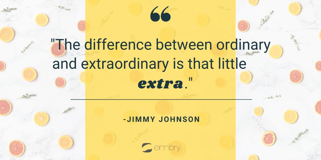 embry_tech's tweet image. "The difference between ordinary and extraordinary is that little extra." - Jimmy Johnson

#EmbryTech #MondayMotivation