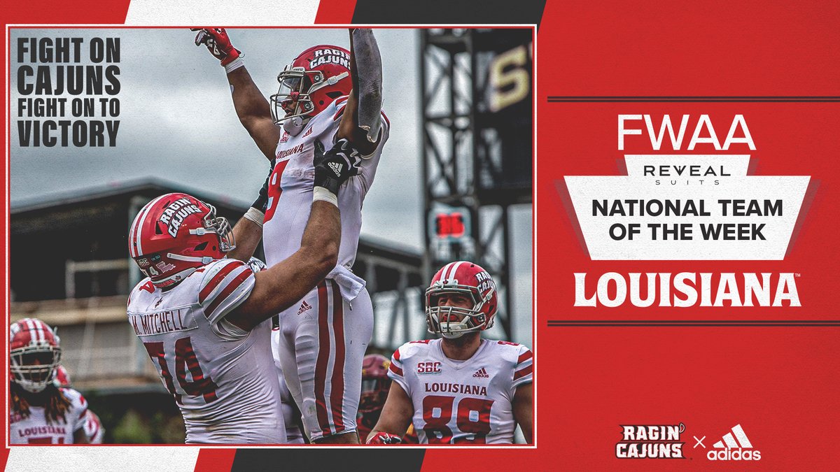 For the first time ever... <a href="/TheFWAA/">Football Writers Association of America</a> has named 𝗟𝗢𝗨𝗜𝗦𝗜𝗔𝗡𝗔 Football as National Team of the Week after its 31-14 win at No. 23 Iowa State. 

🤟 Let's Geaux! 

#cULture | #GeauxCajuns