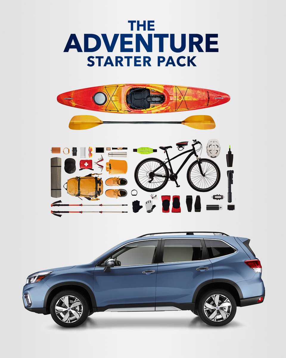 SubaruofNiag's tweet photo. Can you hear adventure calling? Introducing Subaru's Adventure Starter Pack. 🚣✨

Repost Subaru Canada: Soak up the end of Summer with our Forester Starter Packs! Comment your choice and tag your co-pilot. #SubaruForester

https://t.co/EFB1oobufY https://t.co/kNi5y0zBq9