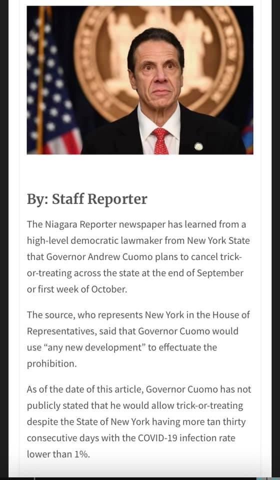 livingpractical's tweet photo. @NYGovCuomo @NewYorkStateAG this better be fake news because I will be the first at his doorstep trick or treating! #Halloween #wtf #FakeChristian https://t.co/sPzEZNkwz7