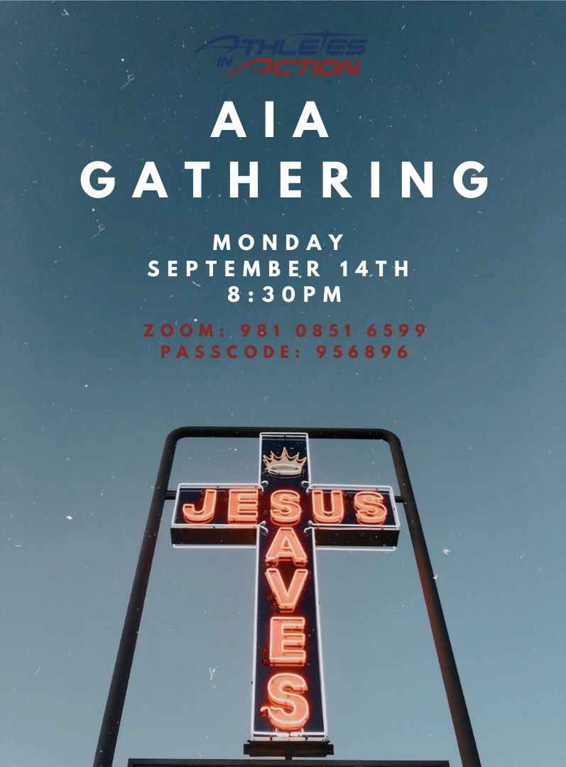 TAMUC_AIA's tweet photo. Jesus + Student-Athletes TONIGHT live at 8:30! What gets better than that? See y’all later! All are welcome #AO1 https://t.co/Z6Et3lZlDw