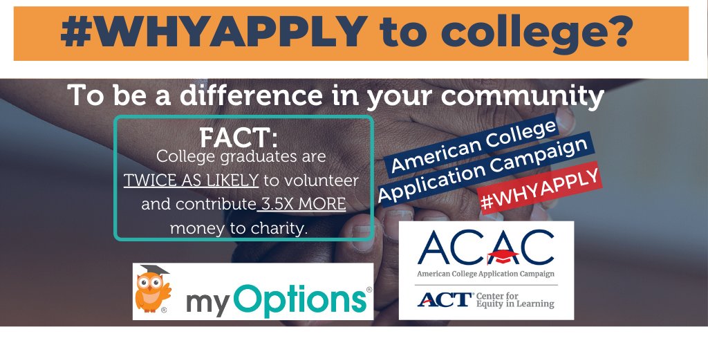 WhyApply? Colleges consider more than just a student’s grades and test scores for admissions. Your character outside of the classroom counts. Tell your story today