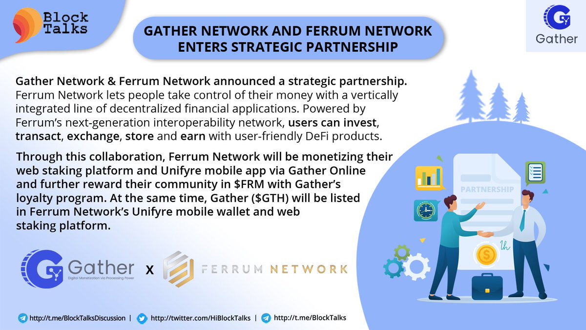 fourtisann's tweet photo. Gather Network and Ferrum Network Enters Strategic Partnership👇
https://t.co/PqzUY8OQ4z https://t.co/qVW6pDrc8F