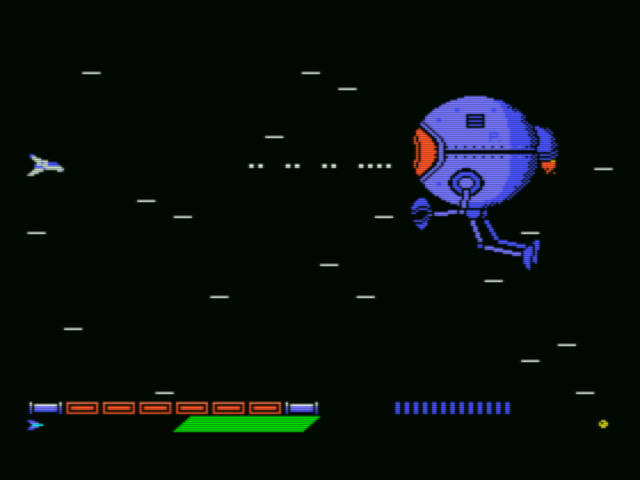 pentacour's tweet photo. Alarde técnico de @santiontanonMSX con The Menace of Triton! Me cuesta el no tener todo el armamento a mi disposición de un inicio, pero es una vuelta de tuerca interesante. Cómo mola el ojo! Enhorabuena! #MSX #msxdev20 https://t.co/xG75ipVmQZ