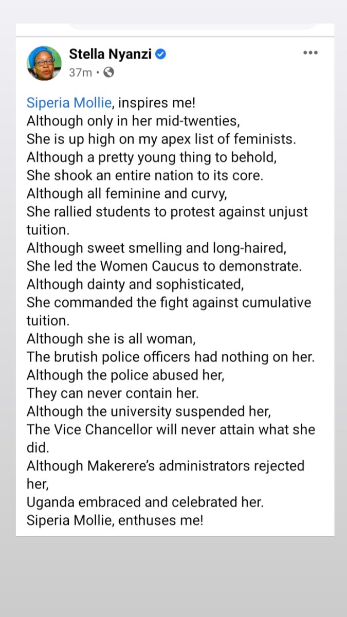 SharingUbuntu's tweet photo. @drstellanyanzi on @MollieSiperia
#FromPrison2Parliament
#FeesMustFallMak
#WomenLivesMatterUg https://t.co/Q1O2b8Ypt9