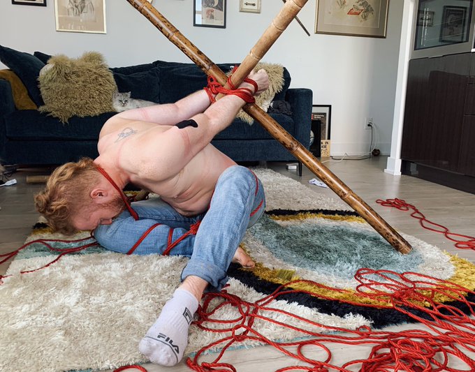 Hello friends it is I, a rope human, back to fucking with @PupRuben after a 6 month pandemic enforced