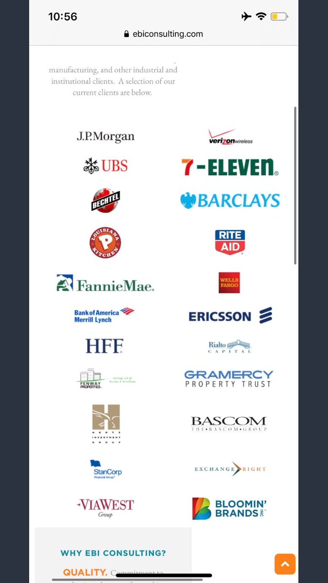 TourForANickel's tweet photo. @RobertWalter @MavrocksGirl 💯

#JeffreyPrevite should definitely be prosecuted as a felon in regards to the #SaveBeachy case
* and likely others🐾😐

Please tag the following companies, that are clients of EBI Consulting, in my screenshots below.
* advise them to discontinue association w/ an animal abuser https://t.co/rM64FPWCg9