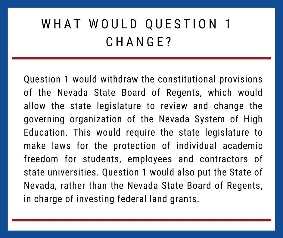 Clark County Education Association On Twitter Nevada Question 1 The Remove Constitutional Status Of Board Of Regents Amendment Is On The Ballot In Nevada As A Proposed Constitutional Amendment For The November