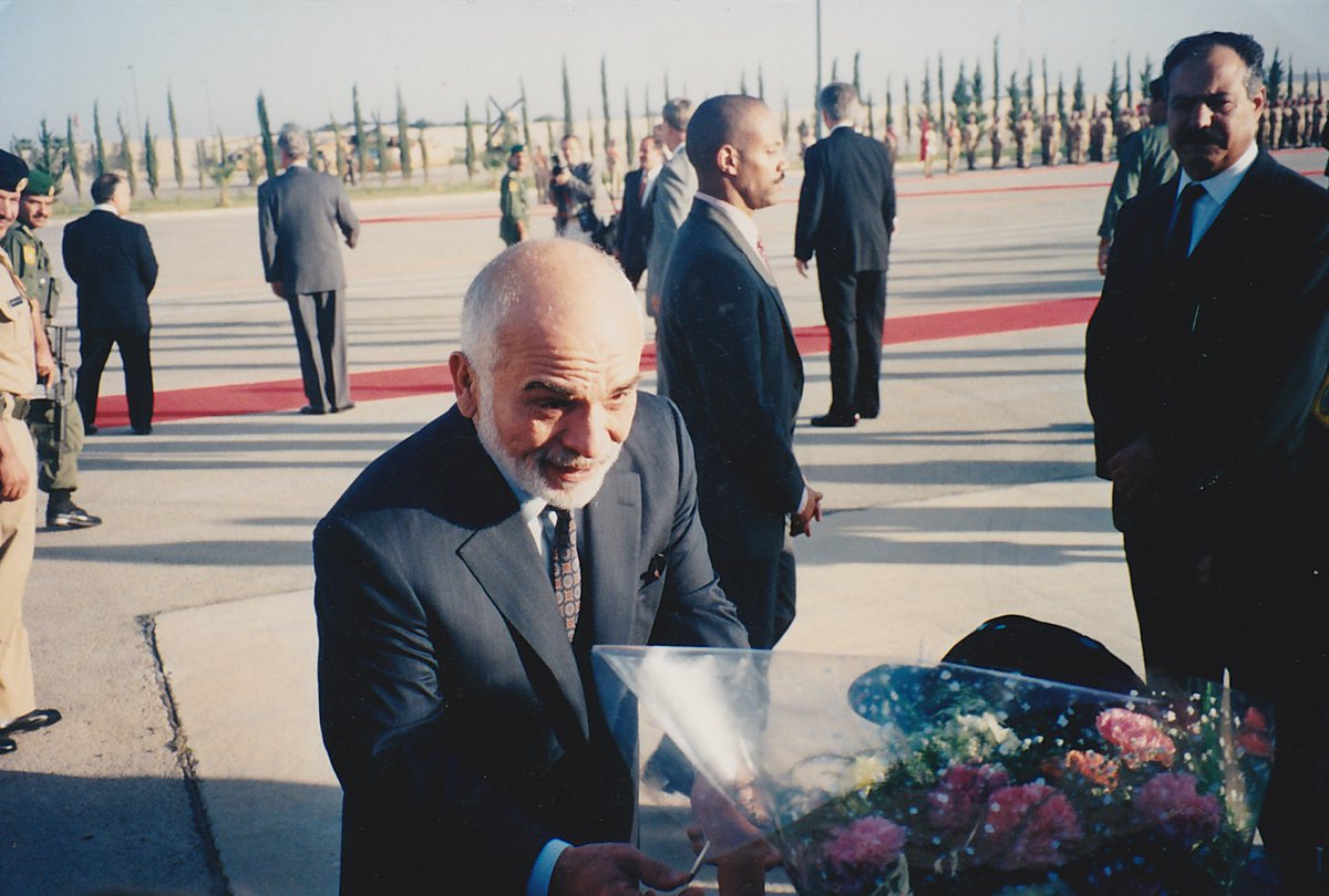 3 - There was a lot of genuine hope in the air at that time for positive change - and the breakthrough was historic.Here's a photo of the late King Hussein at the departure ceremony for President Clinton, who flew on to Syria and then went to Israel.