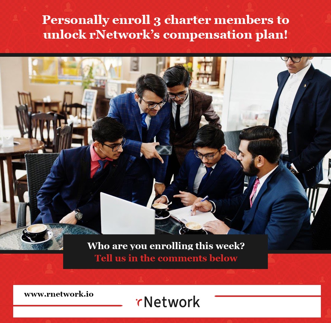 rnetwork_India's tweet photo. Personally enroll three charter members to unlock rNetwork’s compensation plan! Who are you enrolling in this week?
#rnetwork #participationmarketplace #discounts #networkmarketing #multilevelmarketing #passiveincomeonline #makemoneyinyoursleep #makemoneydaily #rnetworkindia https://t.co/q85uyokeLv