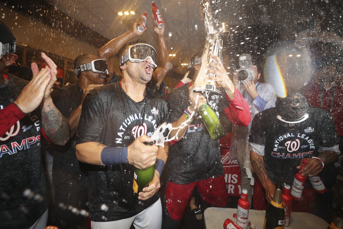 BRWalkoff's tweet photo. MLB is banning alcohol from clinching celebrations during the playoffs this year, per @Joelsherman1 https://t.co/mTNgrnv4rb
