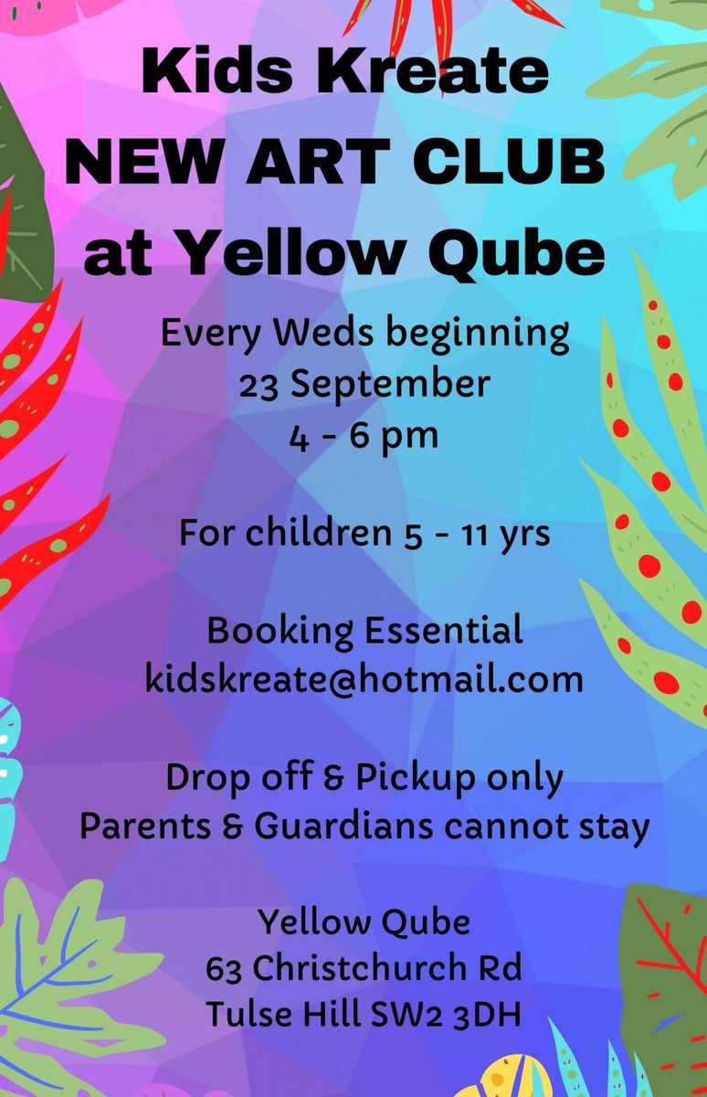 kidskreate's tweet photo. 🎉 🙂 So happy our Art Club begins again @YellowQube every Weds from 23rd Sep, 4 - 6pm, for children age 5 - 11 🙂 Booking essential 🙂 🎉 https://t.co/lsVvkxwm4t