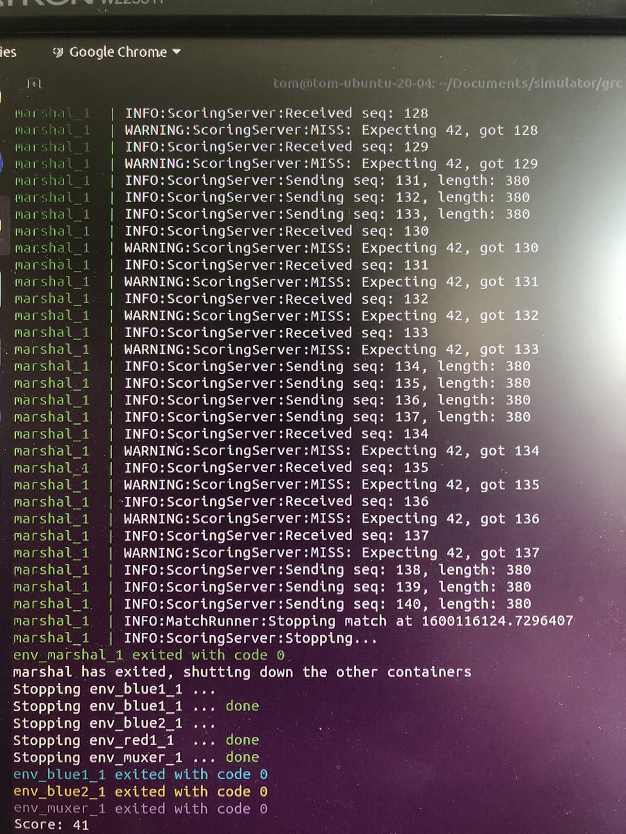 tdsepsilon's tweet photo. Got my Radio Resilience Competition containers up and running #GRCon20 @embeddedsec Had some permission issues with Docker-compose but hacked around it. Now to improve that score :/ https://t.co/VVFxf6sXF1