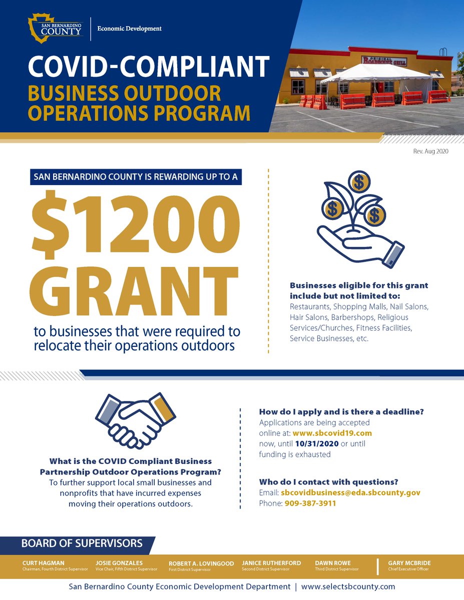 CRYROP's tweet photo. #CRYROP COVID Business Partnership &amp; Outdoor Operations Programs are now available. More info at https://t.co/IYFgJawPzy. Deadline is Oct. 31st. @sbsun @SBC_Alliance @SBCCDcolleges @redlandschamber @IEEP_ @InlandEmpireJob @_IERCC @HighlandChamber @CityofYucaipa @RedlandsNews https://t.co/2UHbQG9t57