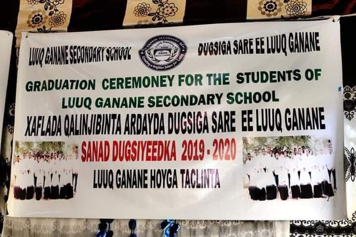 LuuqDC's tweet image. We hv organized a graduation &amp;amp; award giving ceremony 4 #Luuq Ganaane Secondary school's 2020 graduates whose final exams results positioned the school as the third best school in the country.
We thank our teachers, parents &amp;amp; anyone who contributed 2 our secondary school success.