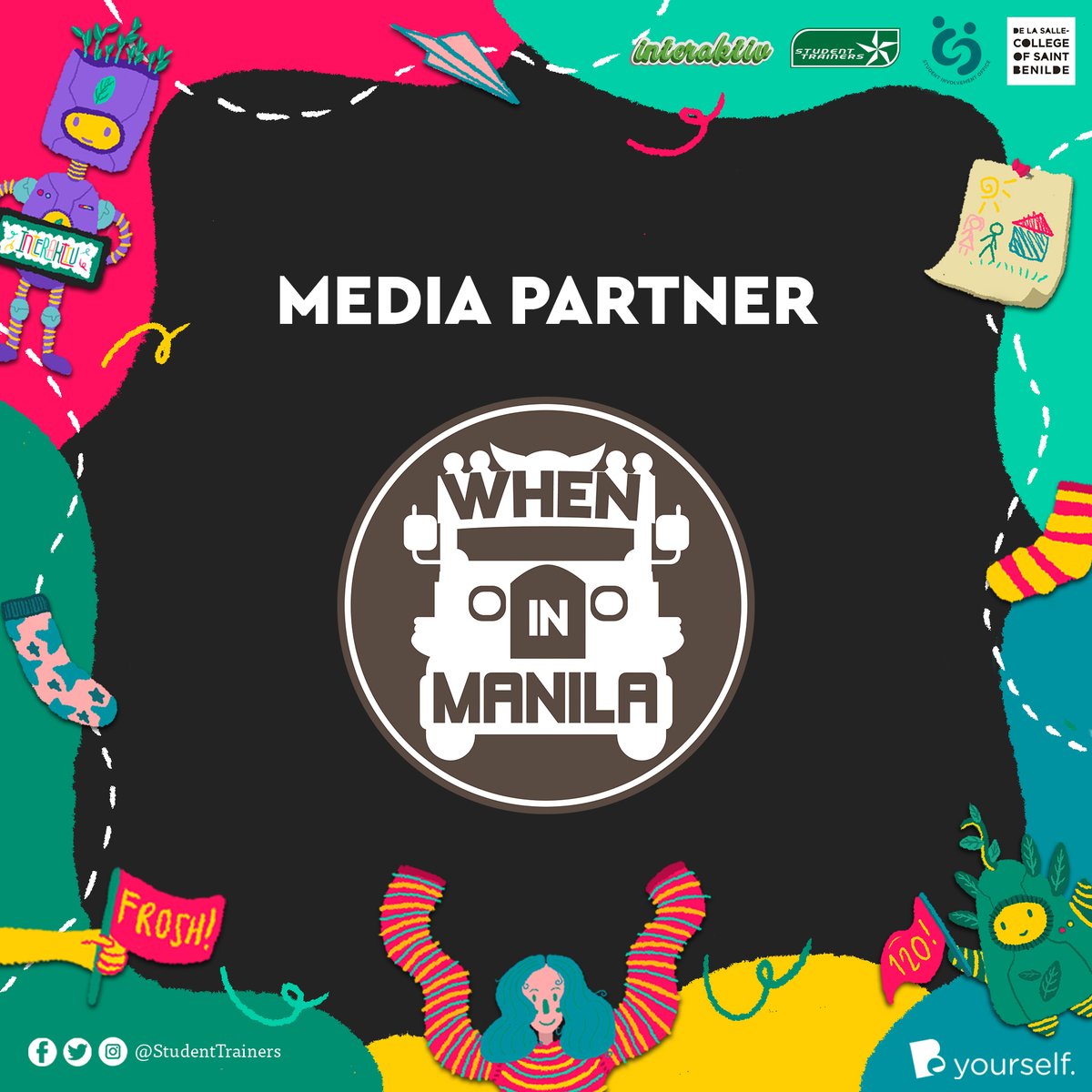 StudentTrainers's tweet photo. It has been an amazing journey in WanderChalk, and we would like to thank our Media Partners and Minor Sponsor for making this #INTERAKTIV2020 possible!

On behalf of this year’s #INTERAKTIV2020 Team, we would like to send our utmost gratitude to @WhenInManila 📺 https://t.co/bWtOfBTA7m