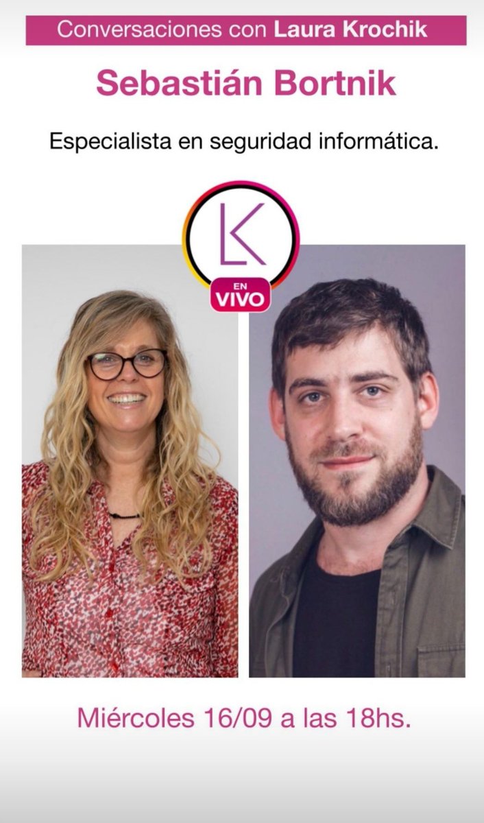 ACADPueri's tweet photo. E S T E M I E R C O L E S 1 6
charlamos sobre #seguridadinformatica
@LauraKrochik y @sebabortnik abordan este tema tan delicado en tiempos en que nuestros hijos están usando una pantalla y los padres necesitan tener herramientas para cuidarlos.
#ACADP #Crianza #CursosOnline https://t.co/ch5yt7IOWK