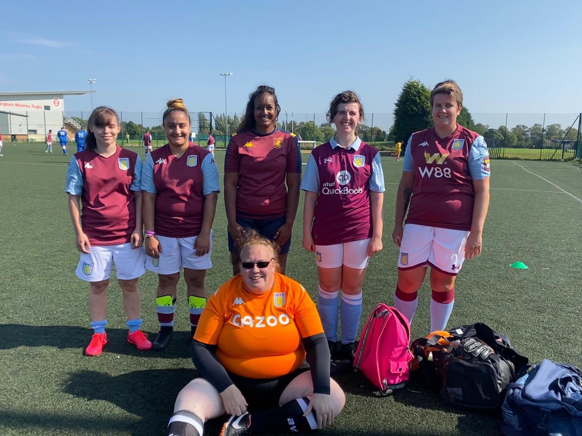 Part of my team, taken yesterday at Moseley Rugby Club. I’m the mad one sat on the floor (GK) we won the first match, drew the second and third. #femalefootballseries #avfc @bacleague @BirminghamFA @AVFCOfficial @AVFCFoundation #astonvillaabilitycountsladies #gklife