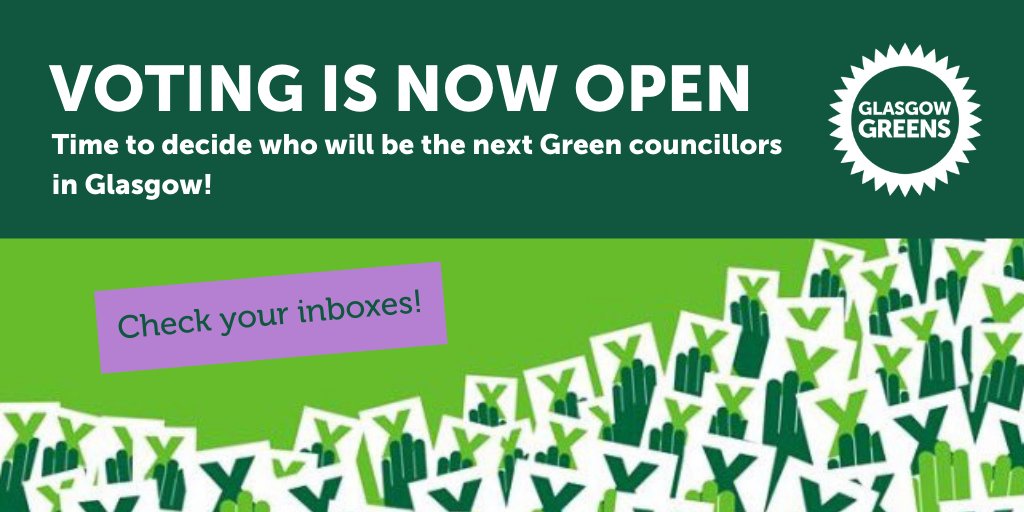 glasgowgreens's tweet photo. MEMBERS! 🙋 It's time to decide who our candidates will be for the next Local Elections. 🗳️ Check your e-mails for instructions on how to cast your vote. https://t.co/eeiCKRpCbQ