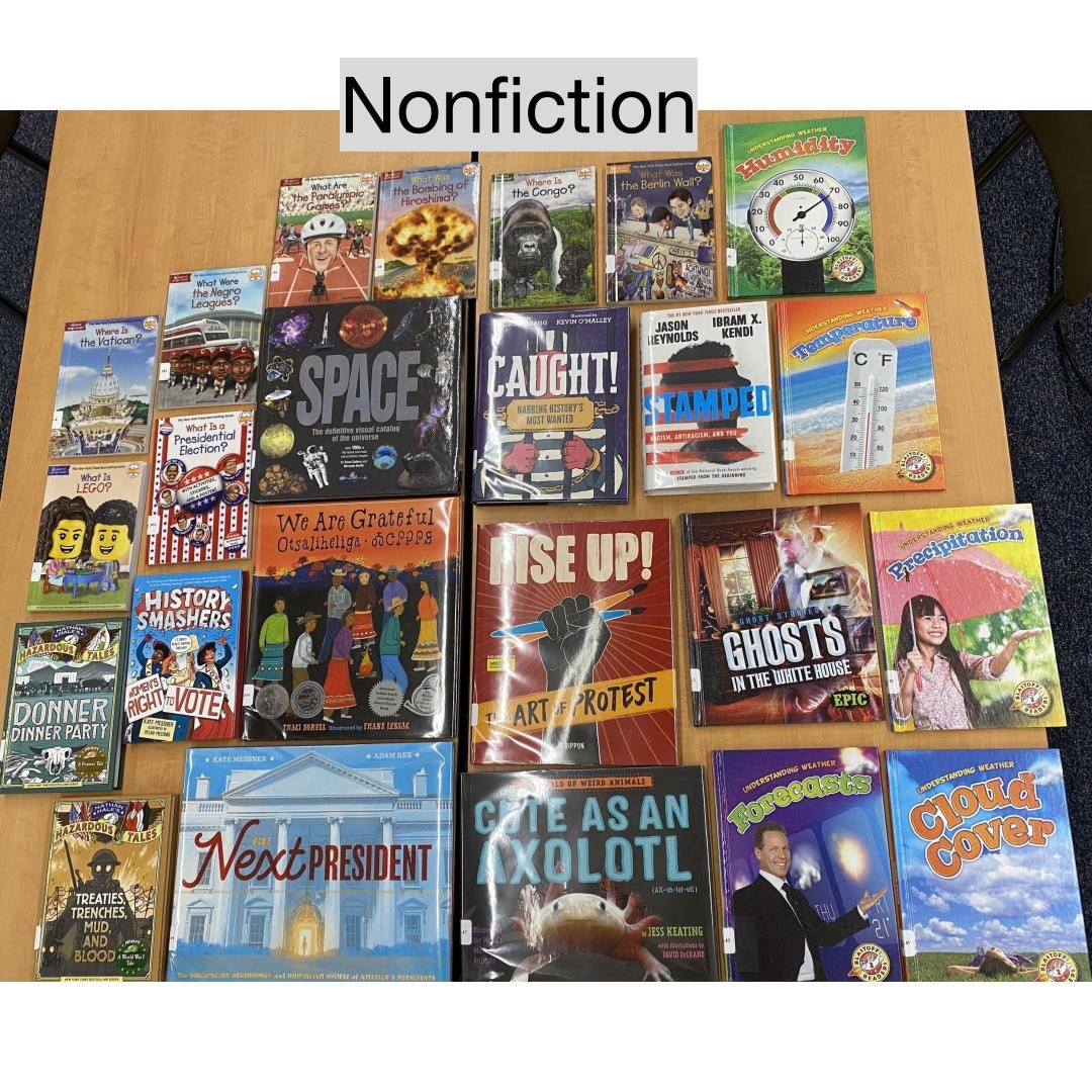claymontlearns's tweet photo. NEW ARRIVALS TO THE LIBRARY! Use {https://t.co/wvPv8DeTRX} to reserve these books for curbside pickup or delivery! https://t.co/pssK9Fjv15