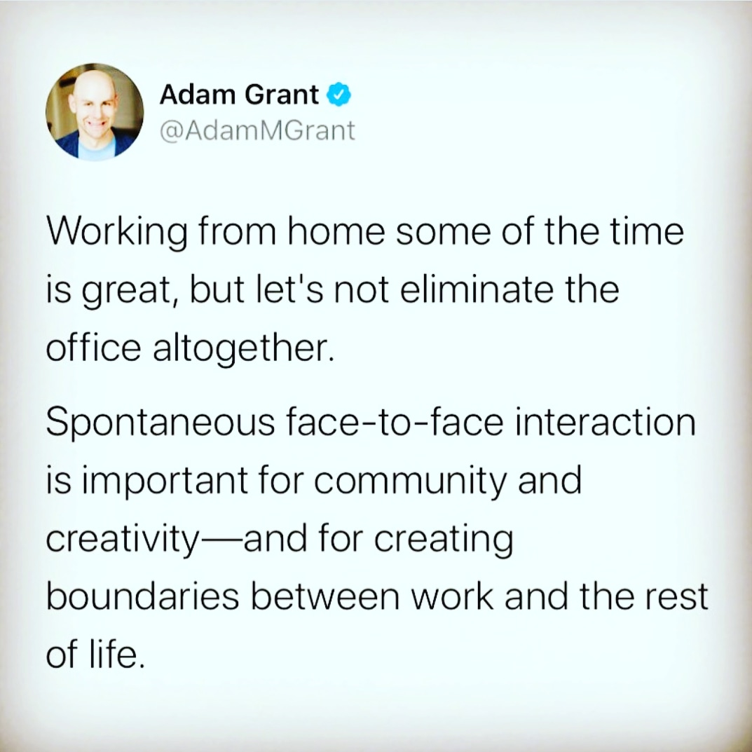 ramyasworld19's tweet image. Yup 👍👍👍 #workingfromhome #forsometime need for #facetofaceinteraction #socialization #feelingofcommunity #creativity setting #boundaries #whentheworkends and #homelifebegins #HappyMondayEveryone😎