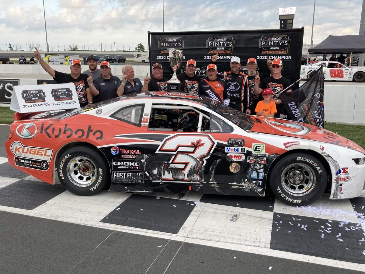 KubotaCanadaLtd's tweet photo. @JasonHathaway3  and @ehrt3r  accelerate their celebrations after a successful weekend winning the 2020 NASCAR Pinty’s Series points championship! 🏆

Congratulations on another victorious season #KubotaProud 🏁 https://t.co/48BrKxJTpT