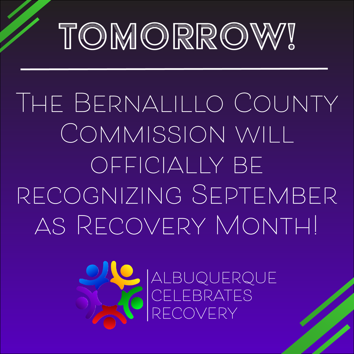 ABQRecovery's tweet photo. This is a huge step, not just for ABQ, but New Mexico as a whole. This will bring Recovery Month more attention and with it, more resources to help get everyone the help they need! Thank you Bernalillo County!

#ABQrecovery #ABQrecovery2020 https://t.co/e30SqnE8OP