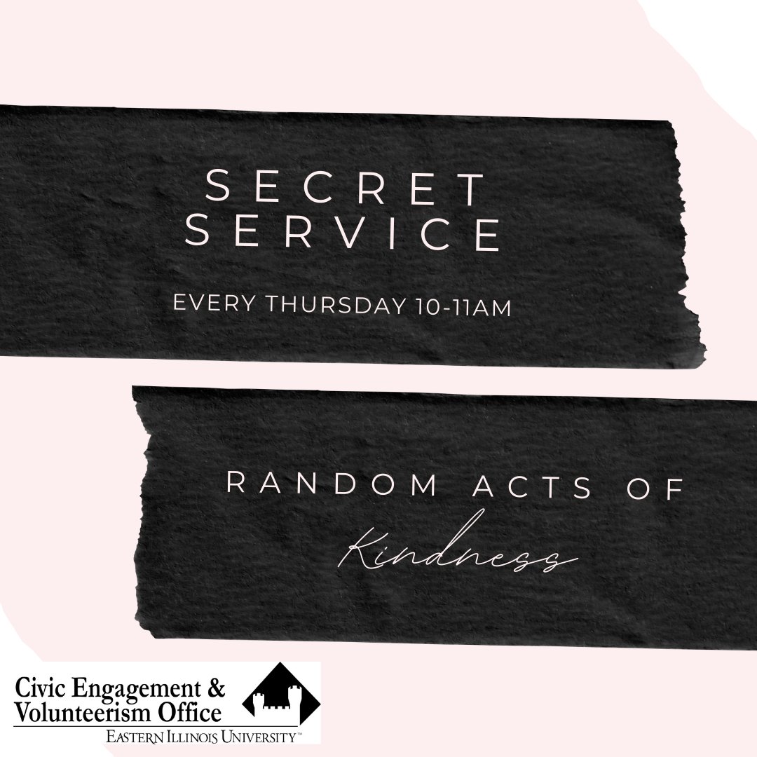 Join us every Thursday to perform random acts of kindness around campus ☀️

Sign up now and help us make someone's day!

eiu.edu/apps/registrat…
