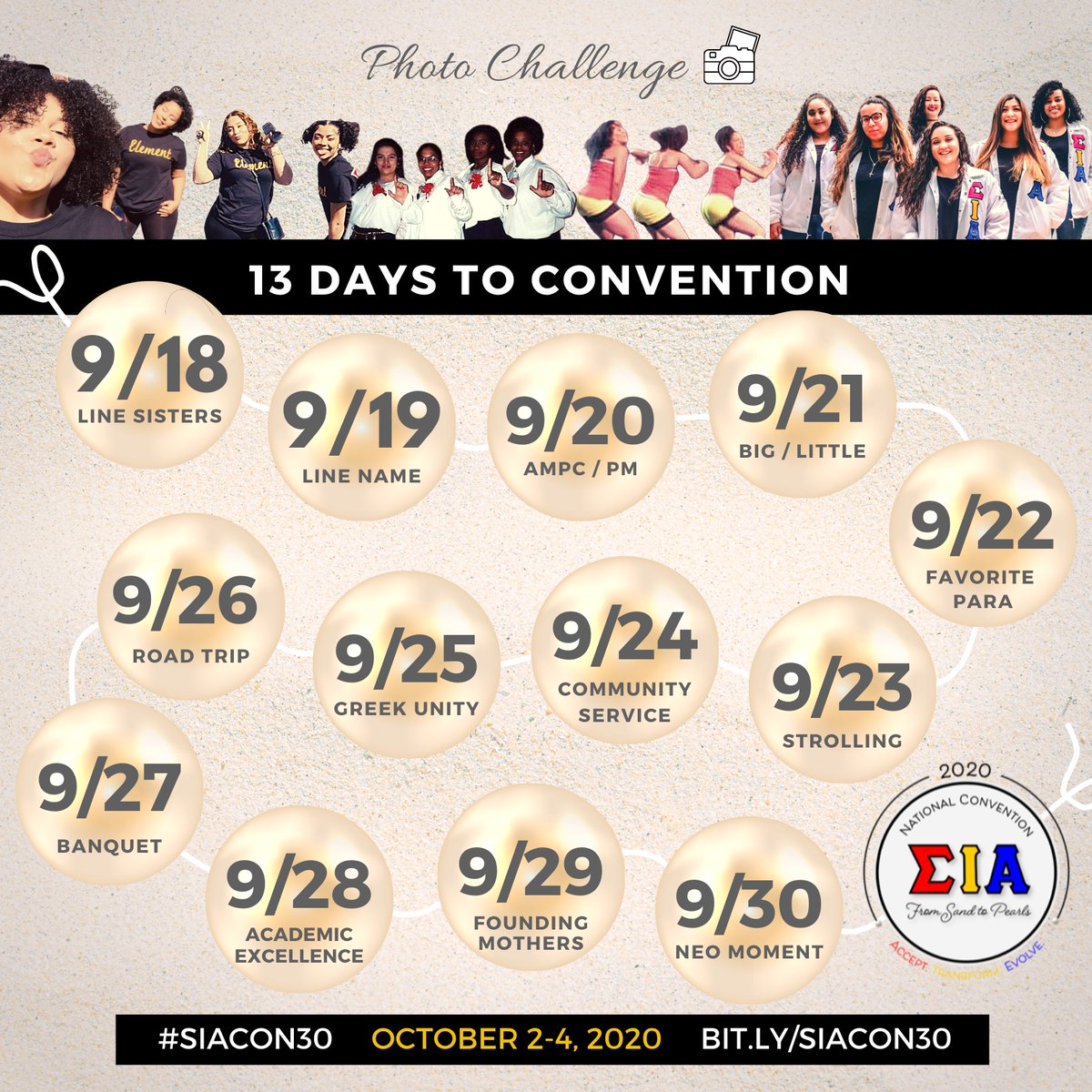 HermandadDeSIA's tweet photo. Convention is right around the corner ๐ฎ -and so is our countdown photo challenge! Save this image ๐ and start getting your photos ready! ๐ท
Challenge starts this Friday 9/18 ๐
#SIACON30 #30DAYSOFSIA https://t.co/rlBRRY62kS