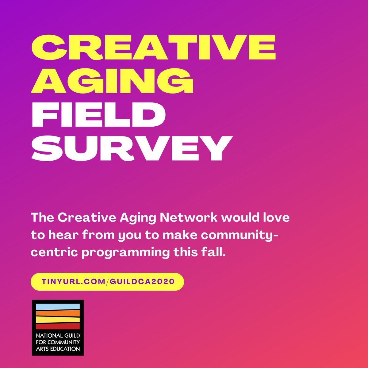 communityartsed's tweet photo. Creative aging practitioners—we see you. You are not alone. The pandemic has made in-person programming difficult and left older adults feeling more socially isolated than ever. Please fill out this 15-minute survey to help us develop support &amp; resources: https://t.co/gfBzOKkbHt https://t.co/aBy3jtUGgT