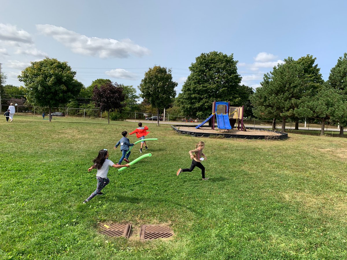 Today's DPA called for a game of "Noodle Octopus." Everyone had a good time running around the field while maintaining an appropriate social distance.