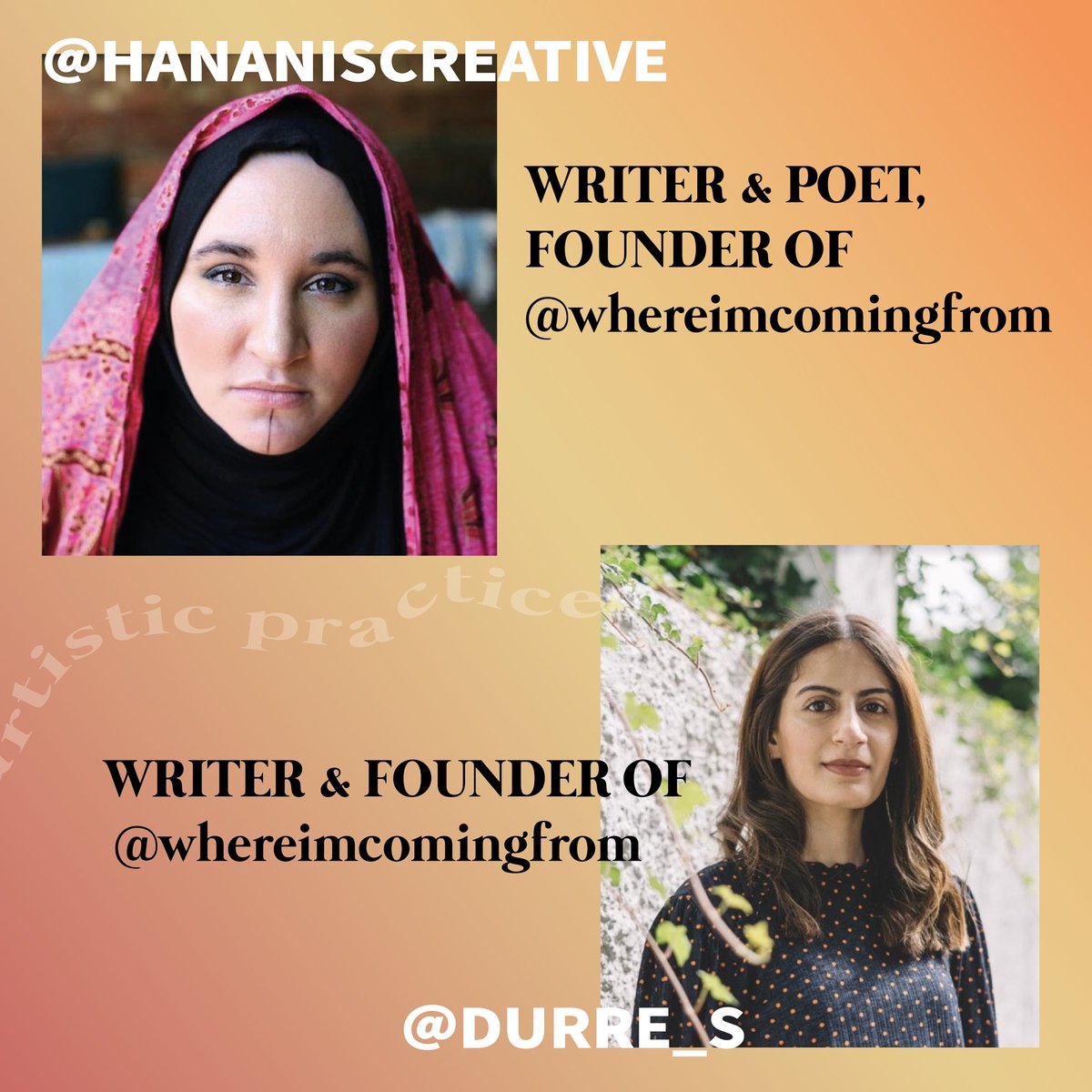 .  @Hananiscreative - Writer & Poet, founder of  @WICFCardiff  @Durre_Shahwar - Writer & founder of  @WICFCardiff