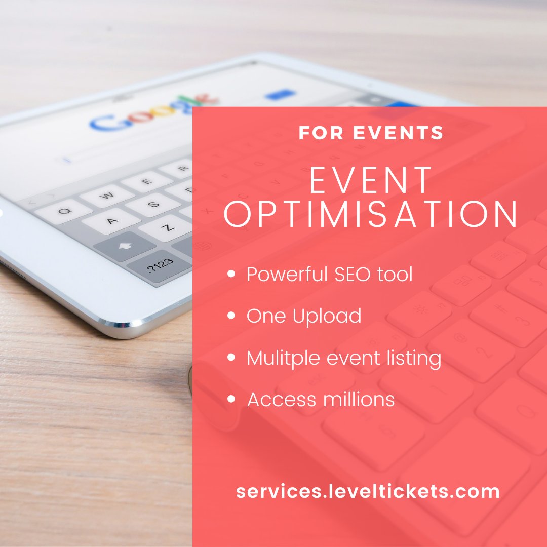 🔍This cost effective digital tool not only increases search engine ranking, it also list the event on an average of 50 digital outlets. Extends an average audience viewership of 30 million.🔎
#️⃣ ➡️
#seo #digitalmarketing #eventlisting #eventpromotion #levelticketslive