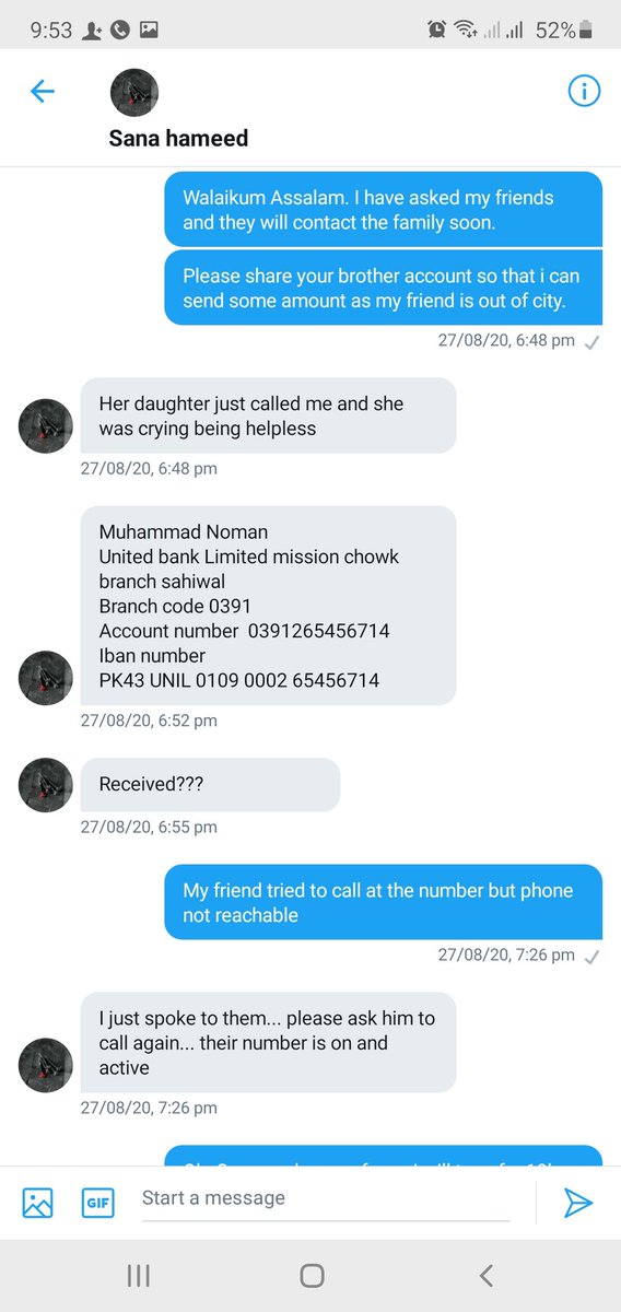 In this regard I contacted  @waqas_amjaad and was informed that he went through almost same ordeal from  @sana_hameed19 attached SSs of conversation as proof.  @cybercrimefia please take action against this organised gang. Contact numbers available in SSs @wrrakshaiiiiiii  @Marghaee