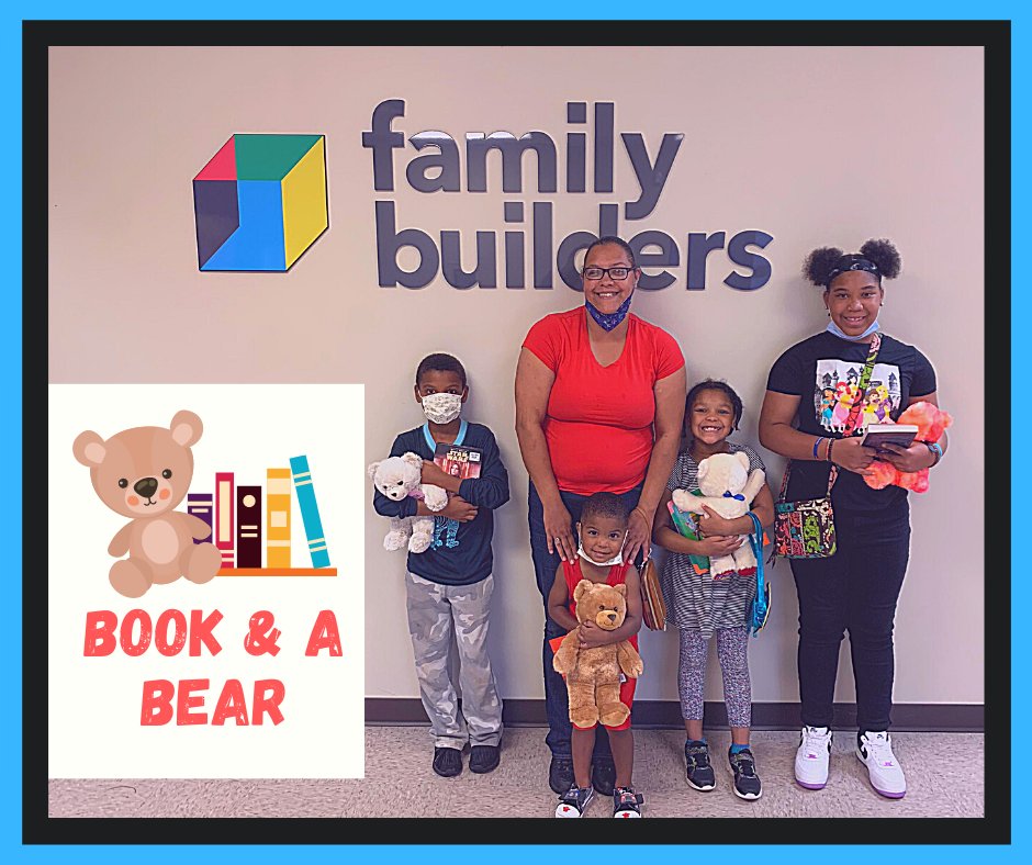 Days when we get to give kiddos a book and a bear are some of our favorite days here at Family Builders!!!! Another family completed their Parent Child Observations and got to pick their books and bears.