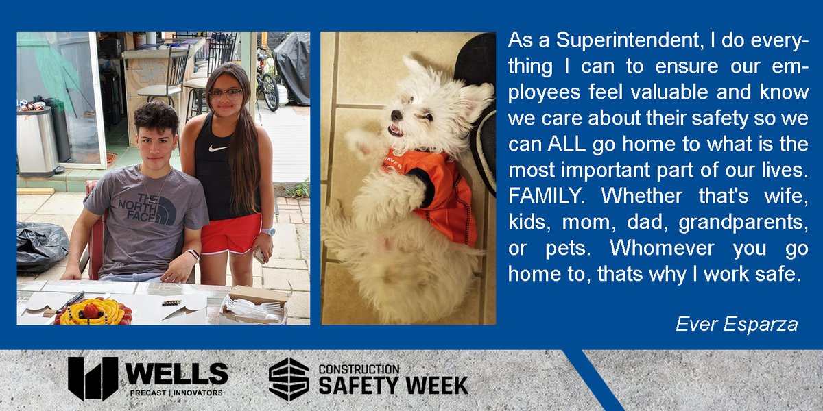WellsConcrete's tweet photo. Why do you work safe? Ever started as a field laborer with "no clue how buildings were built!" But now with 15 years under his belt, he knows how important it is to ask questions and stay safe. Thank you, Ever!. #ConstructionSafetyWeek #SafetyWeek2020 #LifeAtWells https://t.co/vseKo1oiDR