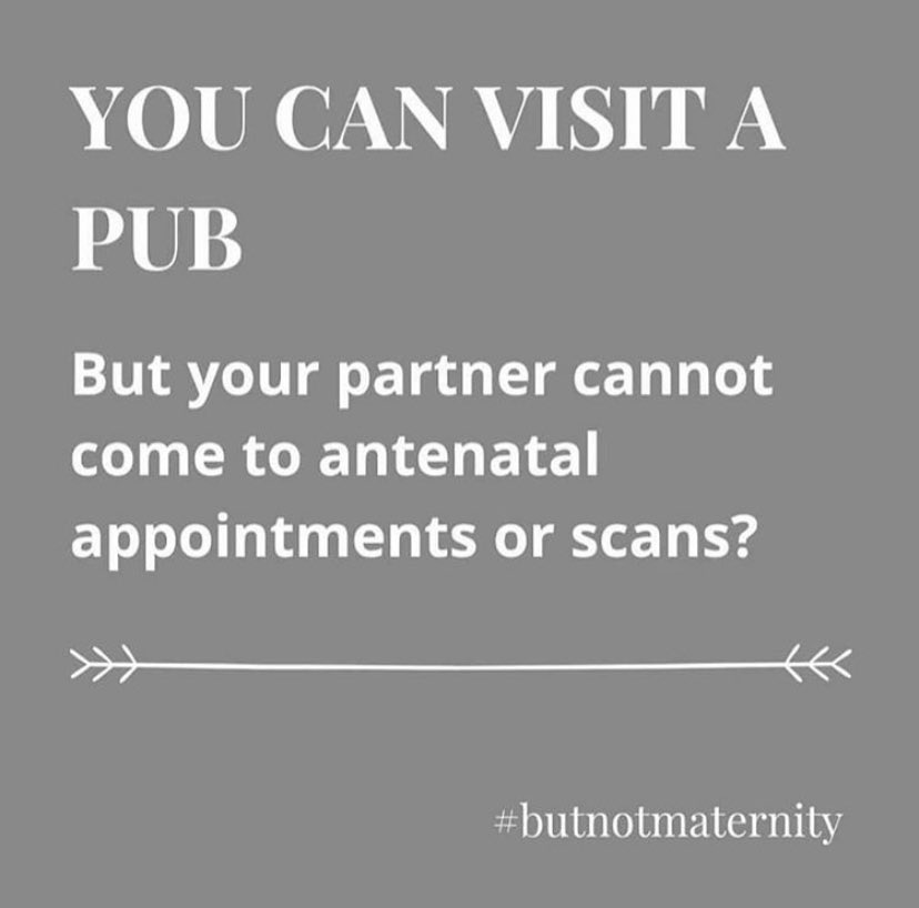 Have you seen the  #ButNotMaternity campaign? Some of the policies around maternity care are leaving women facing anxiety-inducing scans alone at various stages of pregnancy (including pregnancy after loss) which must be truly horrendous  #rainbowbabyhour