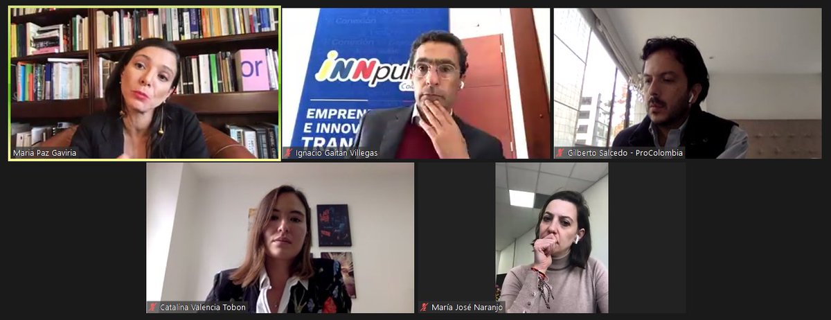 GaitanVillegas's tweet photo. ¡Arrancó el @BOmm_Bogota! Junto a @CataValenciaT, @mariajnaranjo78, @g_salcedo_r y María Paz Gaviria estamos en el #BOmmTalk «Reactivación económica de la escena musical». Queremos compartir con los artistas de nuestro país las herramientas de @InnpulsaCol para sus proyectos. https://t.co/5Q5g0cHzLK